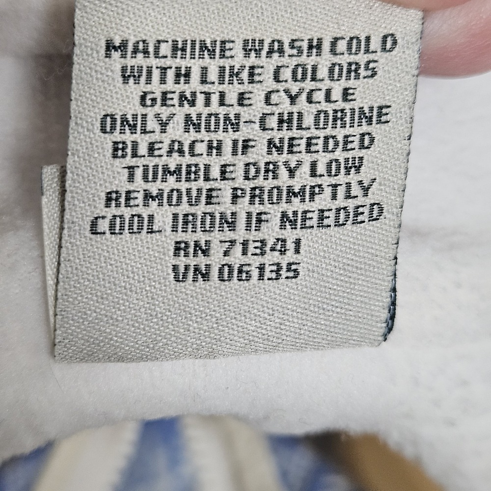 L.L. Bean Fleece Vest Womens Medium Cream Blue Nordic Snowflake Full Zip - Picture 4 of 11